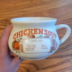 Vintage Ceramic Chicken Soup Recipe Mug
